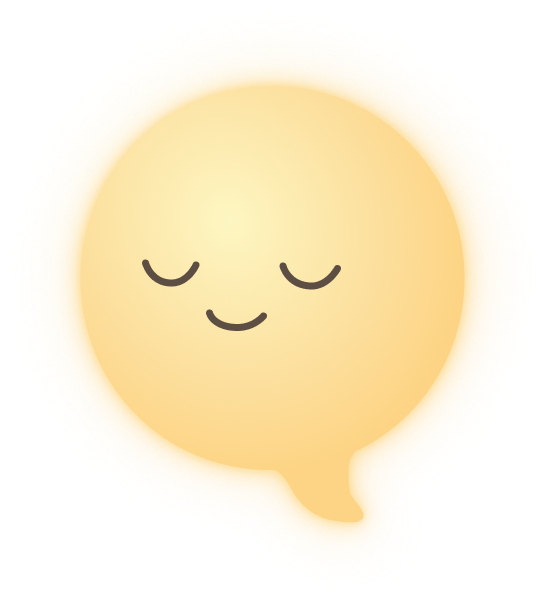 Glimmy logo - calm and mindful AI chat bubble icon